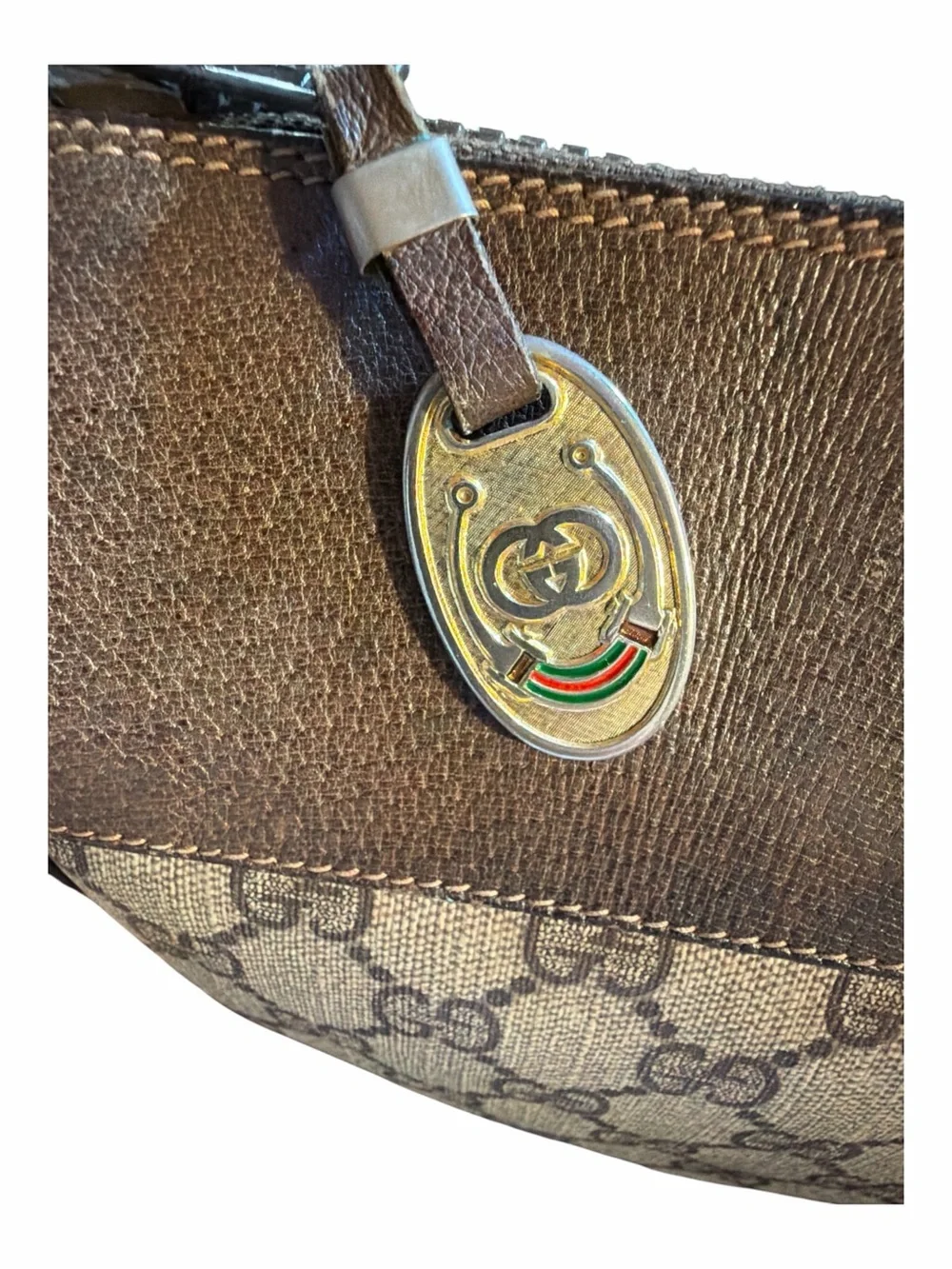 Gucci Vintage GG Supreme Half-Moon Crossbody Shoulder Bag - 67-01-4001